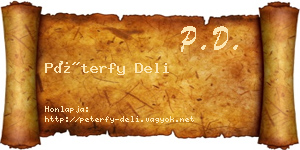 Péterfy Deli névjegykártya